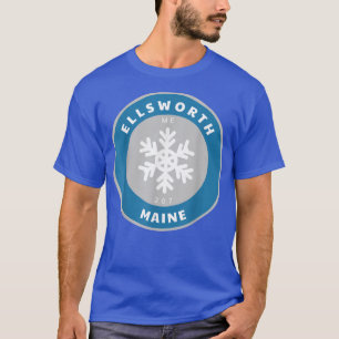 Ellsworth Maine ME Winter Snow Snowflake Abzeichen T-Shirt