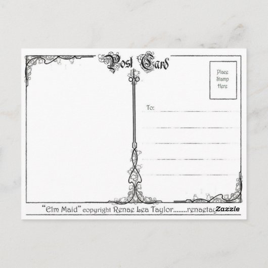 Elm Maid Postkarte (Rückseite)