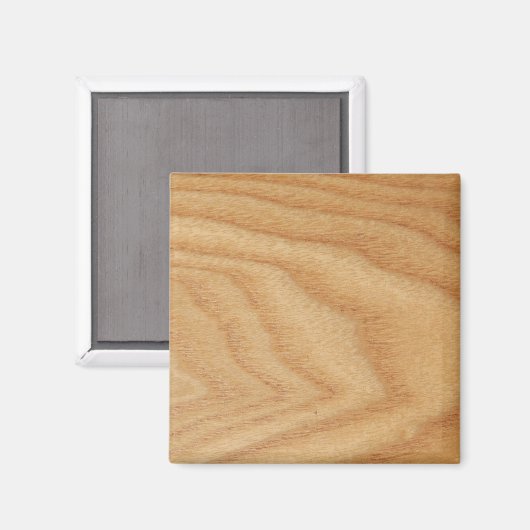 Elm Woodgrain Square Magnet (Vorderseite/Rückseite)