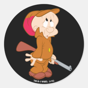 ELMER FUDD™ Erschütterte Pose Runder Aufkleber