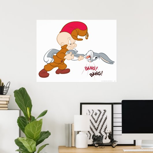 ELMER FUDD™ und BUGS BUNNY™ Poster (Heimbüro)