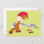 ELMER FUDD™ und BUGS BUNNY™ Postkarte (Vorne/Hinten)
