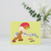 ELMER FUDD™ und BUGS BUNNY™ Postkarte (Stehend Vorderseite)