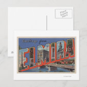 Elmira, New York - Große Briefszenen Postkarte (Vorne/Hinten)