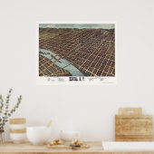 Elmira, NY Panoramic Map - 1873 Poster (Küche)