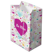 Elmo & Abby Cadabby Valentine Hearts Muster Mittlere Geschenktüte (Vorderseite Schrägansicht)