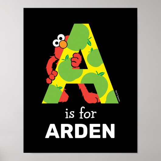 Elmo Alphabet | A Apfel Poster (Vorne)