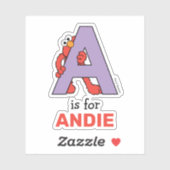 Elmo Alphabet | A LILA Aufkleber (Blatt)