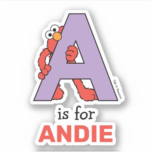 Elmo Alphabet | A LILA Aufkleber (Vorderseite)