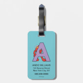 Elmo Alphabet | A Lila Gepäckanhänger (Rückseite vertikal)