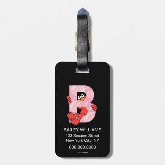 Elmo Alphabet | B Blasen Gepäckanhänger (Rückseite vertikal)