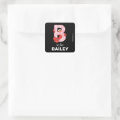 Elmo Alphabet | B Blasen Quadratischer Aufkleber (Tasche)