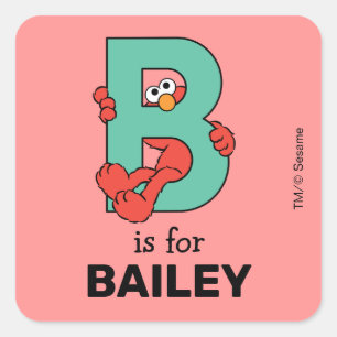 Elmo Alphabet   B Teal remains the same as it's a  Quadratischer Aufkleber