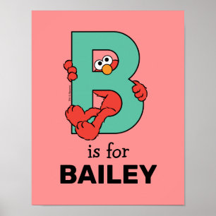 Elmo Alphabet B Türkis Poster