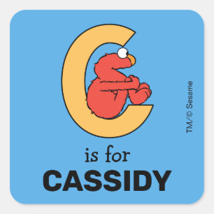 Elmo Alphabet C Orange Quadratischer Aufkleber