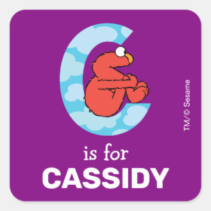 Elmo Alphabet C Wolken Quadratischer Aufkleber