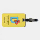 Elmo Alphabet | D Blau Gepäckanhänger (Rückseite horizontal)