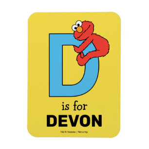 Elmo Alphabet   D Blau Magnet