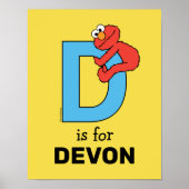 Elmo Alphabet | D Blau Poster (Vorne)