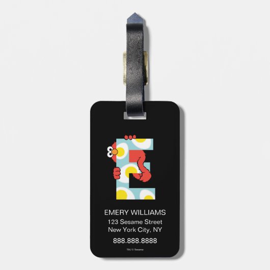 Elmo Alphabet | E Eier Gepäckanhänger (Rückseite vertikal)