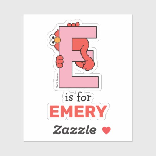 Elmo Alphabet | E Pink Aufkleber (Blatt)