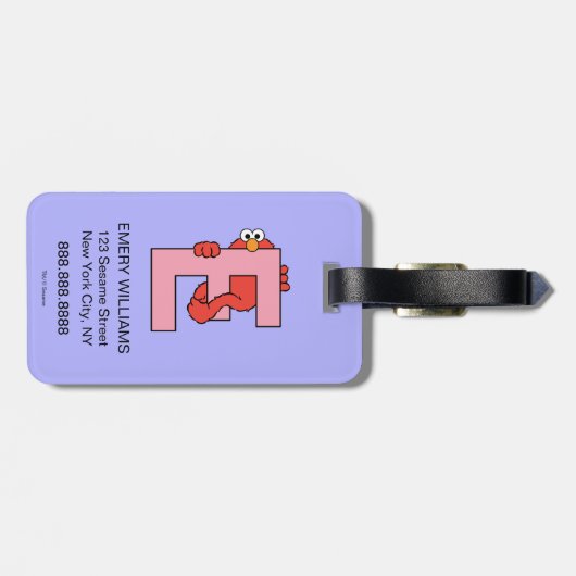Elmo Alphabet | E Pink Gepäckanhänger (Rückseite horizontal)
