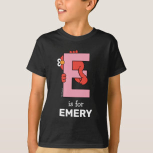 Elmo Alphabet   E Rosa T-Shirt