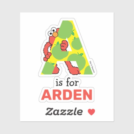 Elmo Alphabet | Ein Apfel Aufkleber (Blatt)