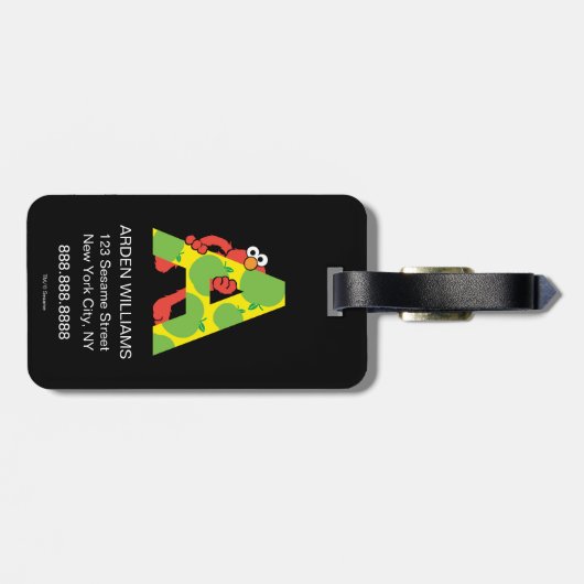 Elmo Alphabet | Ein Apfel Gepäckanhänger (Rückseite horizontal)