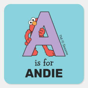 Elmo Alphabet   Ein Violetter Quadratischer Aufkleber