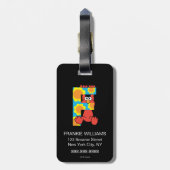 Elmo Alphabet | F Blume Gepäckanhänger (Rückseite vertikal)