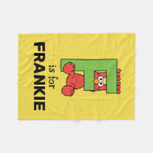 Elmo Alphabet | F Green Fleecedecke (Vorderseite (Horizontal))