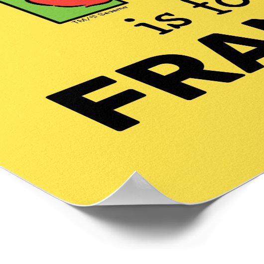 Elmo Alphabet | F Green Poster (Ecke)