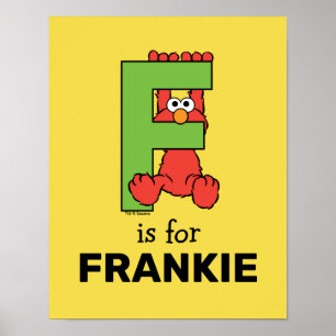 Elmo Alphabet F Grün Poster