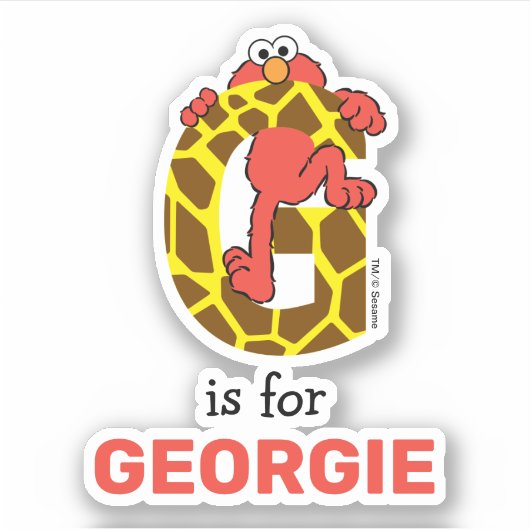 Elmo Alphabet | G Giraffe Aufkleber (Vorderseite)