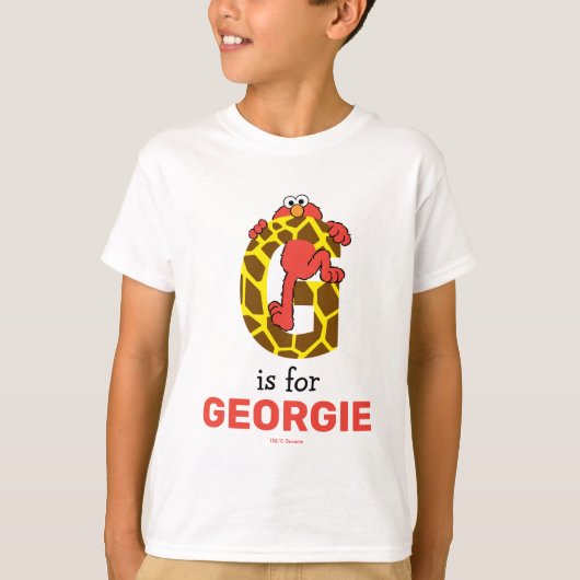 Elmo Alphabet | G Giraffe T-Shirt (Vorderseite)