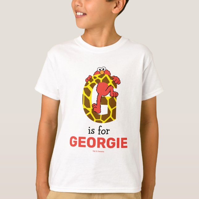 Elmo Alphabet | G Giraffe T-Shirt (Vorderseite)