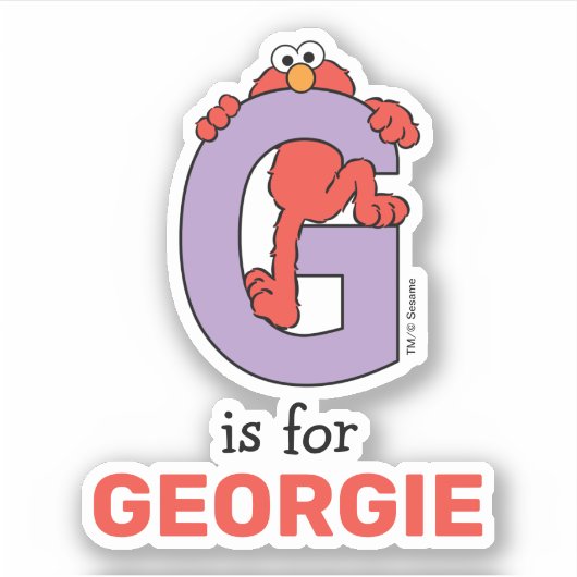 Elmo Alphabet | G LILA Aufkleber (Vorderseite)