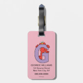 Elmo Alphabet | G Lila Gepäckanhänger (Rückseite vertikal)