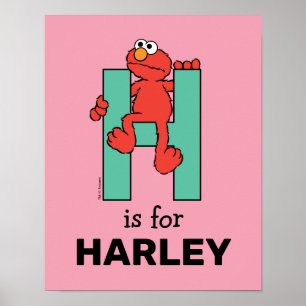 Elmo Alphabet H Green Poster