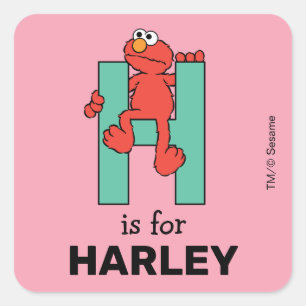 Elmo Alphabet   H Grün Quadratischer Aufkleber