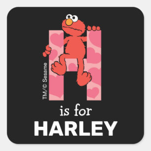 Elmo Alphabet   H Herzen Quadratischer Aufkleber