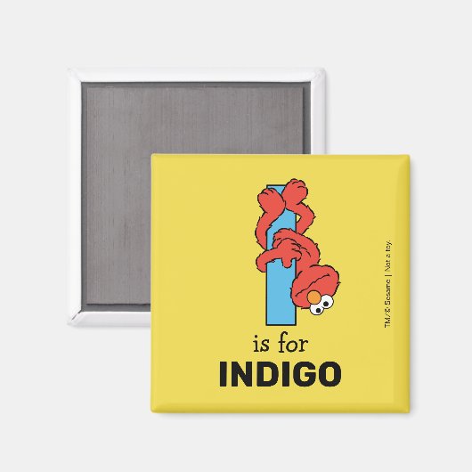 Elmo Alphabet | I Blau Magnet (Vorderseite/Rückseite)