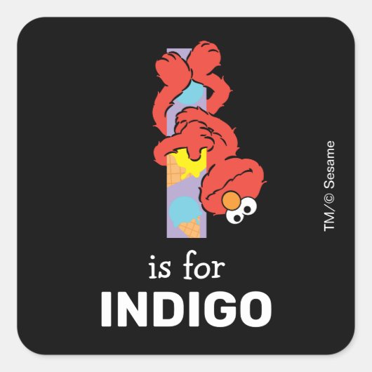 Elmo Alphabet | I Eiscreme Quadratischer Aufkleber (Vorderseite)