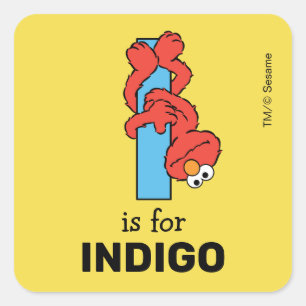 Elmo Alphabet   Ich Blau Quadratischer Aufkleber