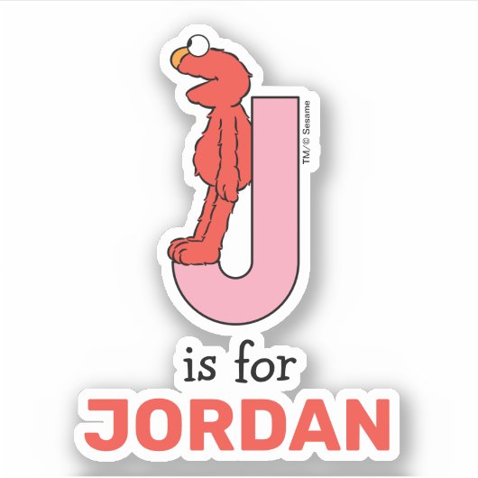 Elmo Alphabet | J Pink Aufkleber (Vorderseite)