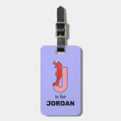 Elmo Alphabet | J Pink Gepäckanhänger (Vorderseite vertikal)