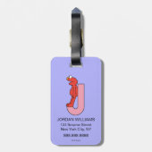 Elmo Alphabet | J Pink Gepäckanhänger (Rückseite vertikal)