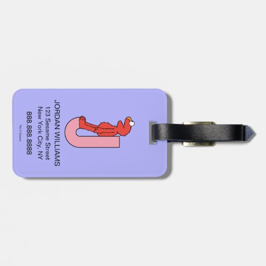 Elmo Alphabet | J Pink Gepäckanhänger (Rückseite horizontal)