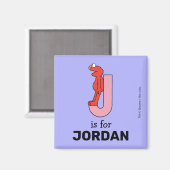 Elmo Alphabet | J Pink Magnet (Vorderseite/Rückseite)